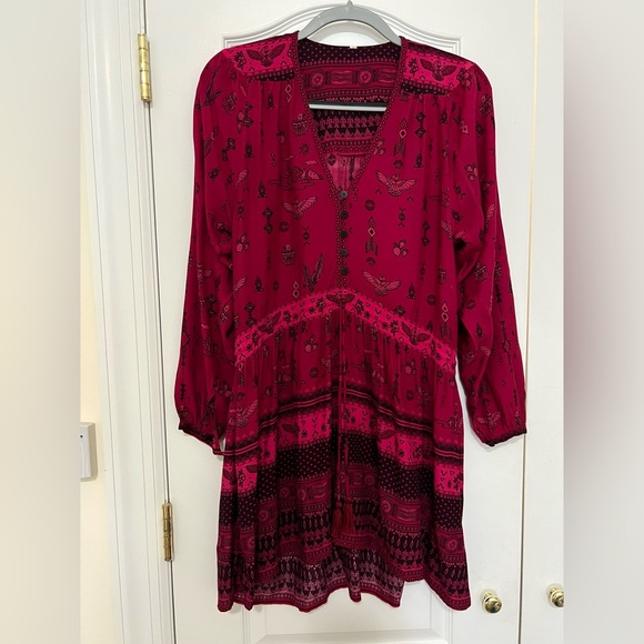SPELL and the Gypsy Dress PHOENIX MAGENTA PLAY DRESS LONG SLEEVES MINI - Picture 1 of 15